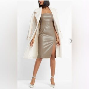 Express Faux Leather Scoop Neck Dress NWT